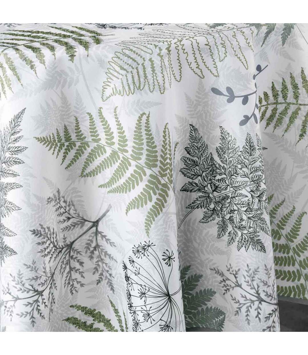 Nappe Ronde Imprimée Melisandre 180cm Vert-2