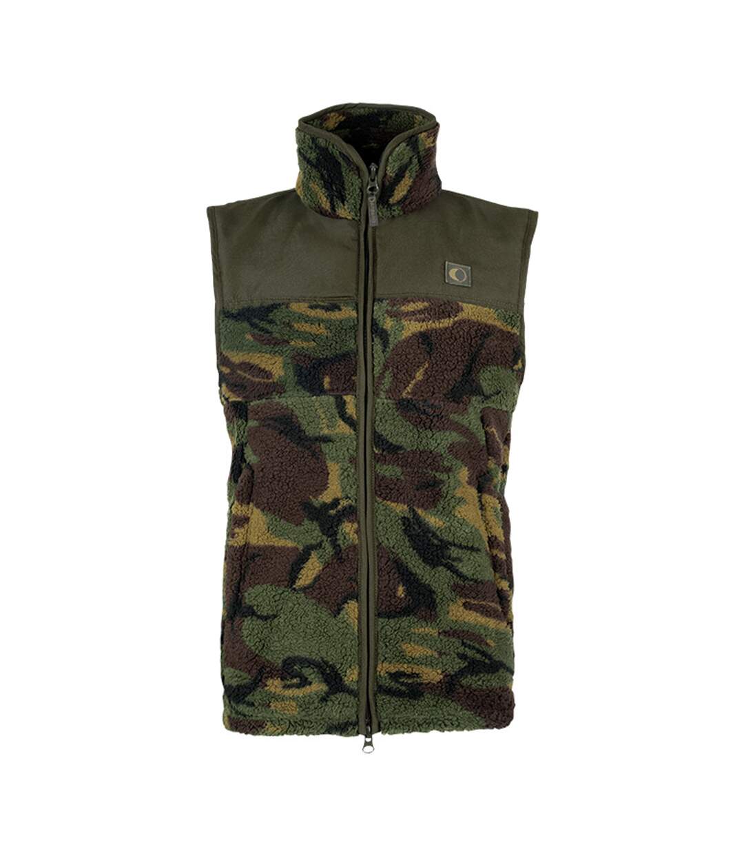 Mens Sherpa Fleece Gilet Green Brown Speero-1
