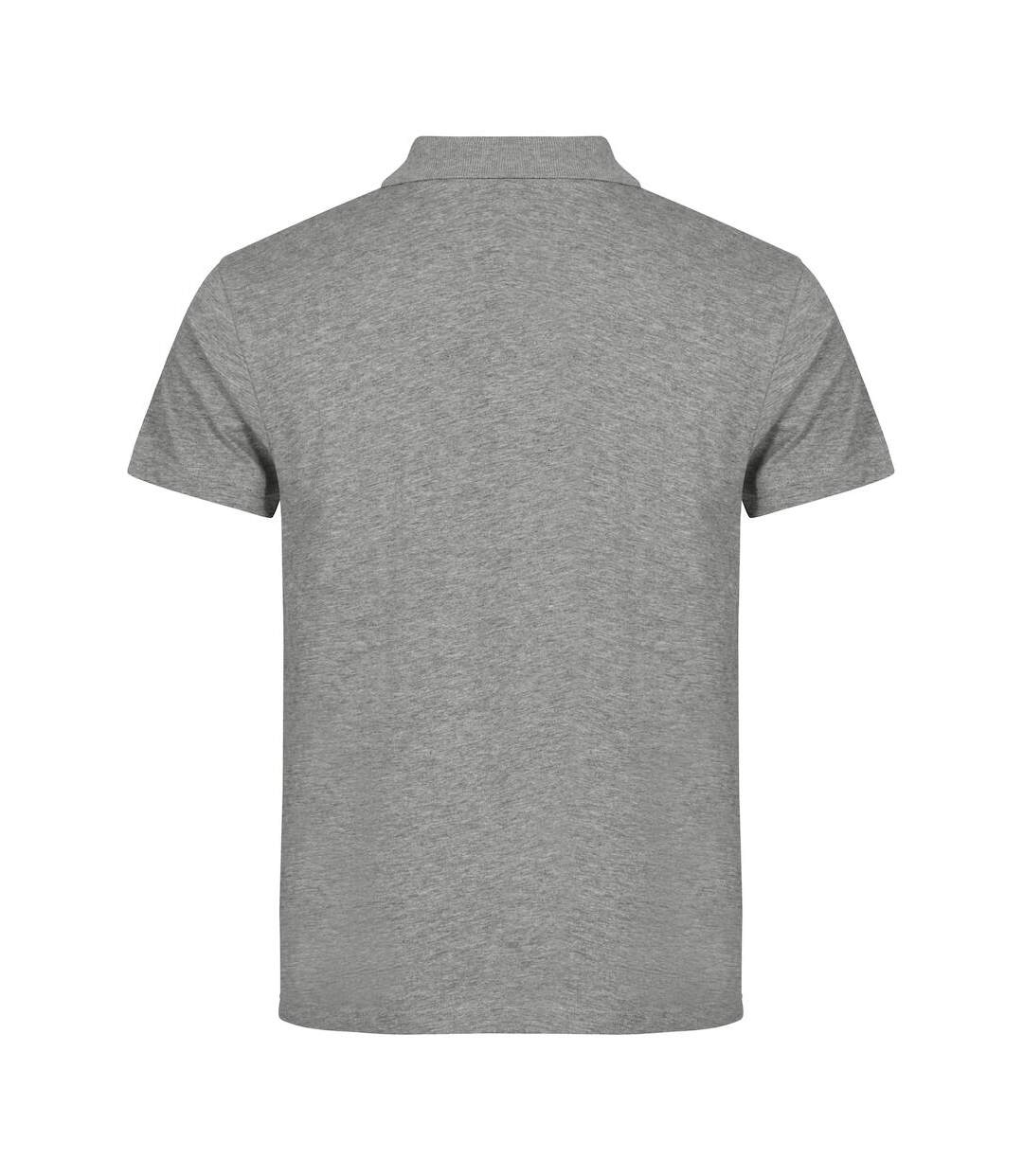 Unisex Adult Single Jersey Polo Shirt Grey Melange Clique-2