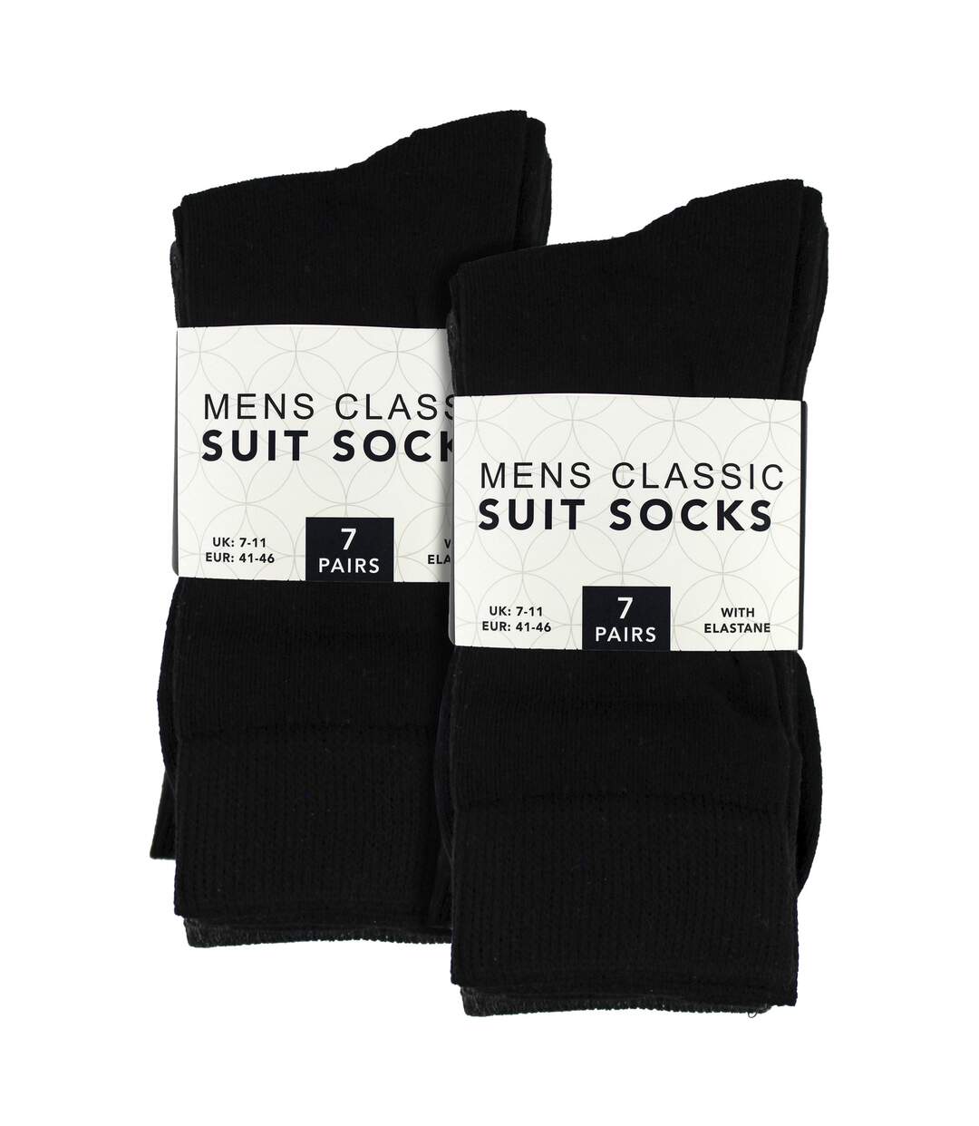 7 Pack Mens Classic Suit Socks - Soft Breathable Plain Dress Socks-2