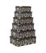 Lot de 6 Boîtes de Rangement Jungle 48cm Noir-1