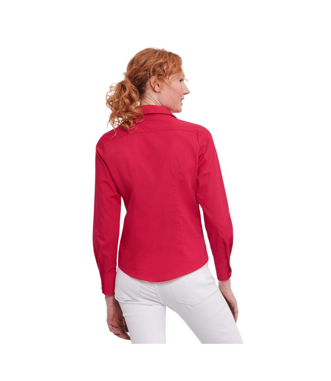 Chemisier Manches Longues Femme Rouge Classique Russell Collection-3
