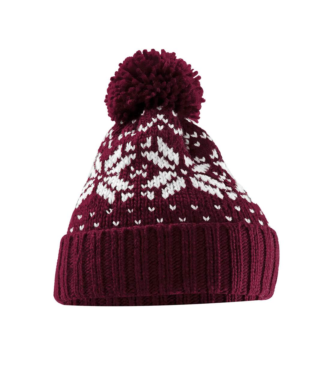 Bonnet bordeaux / blanc Beechfield-1