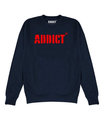 Addict Unisex Adult Stencil Logo Sweatshirt (Navy/Red) - UTAD125