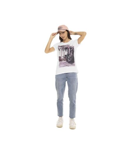 T-shirt à col rond manches courtes femme Photoprint Moto Vondutch