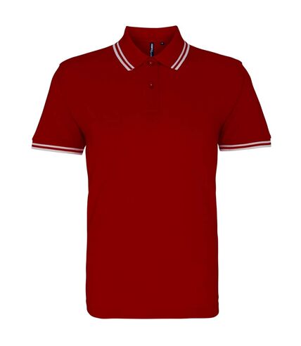 Polo homme rouge/blanc Asquith & Fox