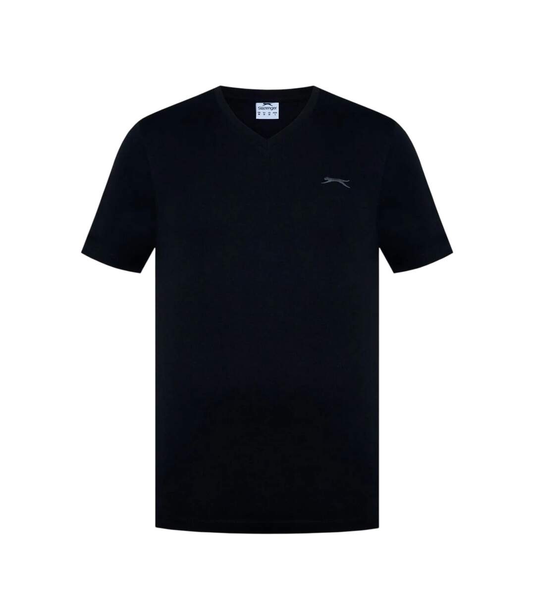 Mens Embroidered Logo Cotton T-shirt Black Slazenger-1