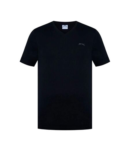 Mens Embroidered Logo Cotton T-shirt Black Slazenger