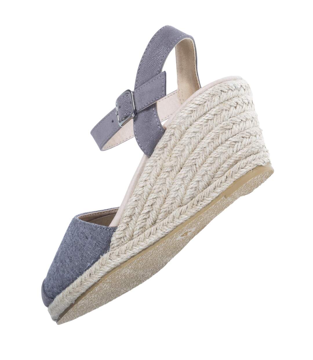 Isotoner Espadrilles femme à talon de 6 cm, ultra confortable, semelle à mémoire de forme-5