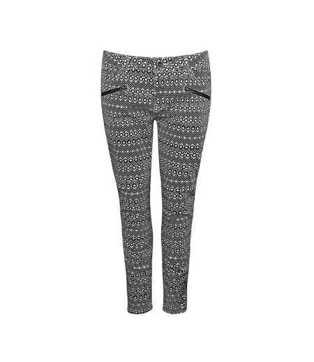 Jean skinny blanc/noir femme vans moto