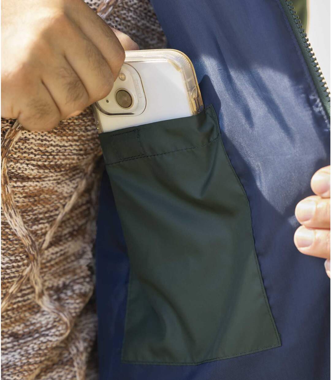 Gewatteerde outdoor jas in khaki  Atlas For Men