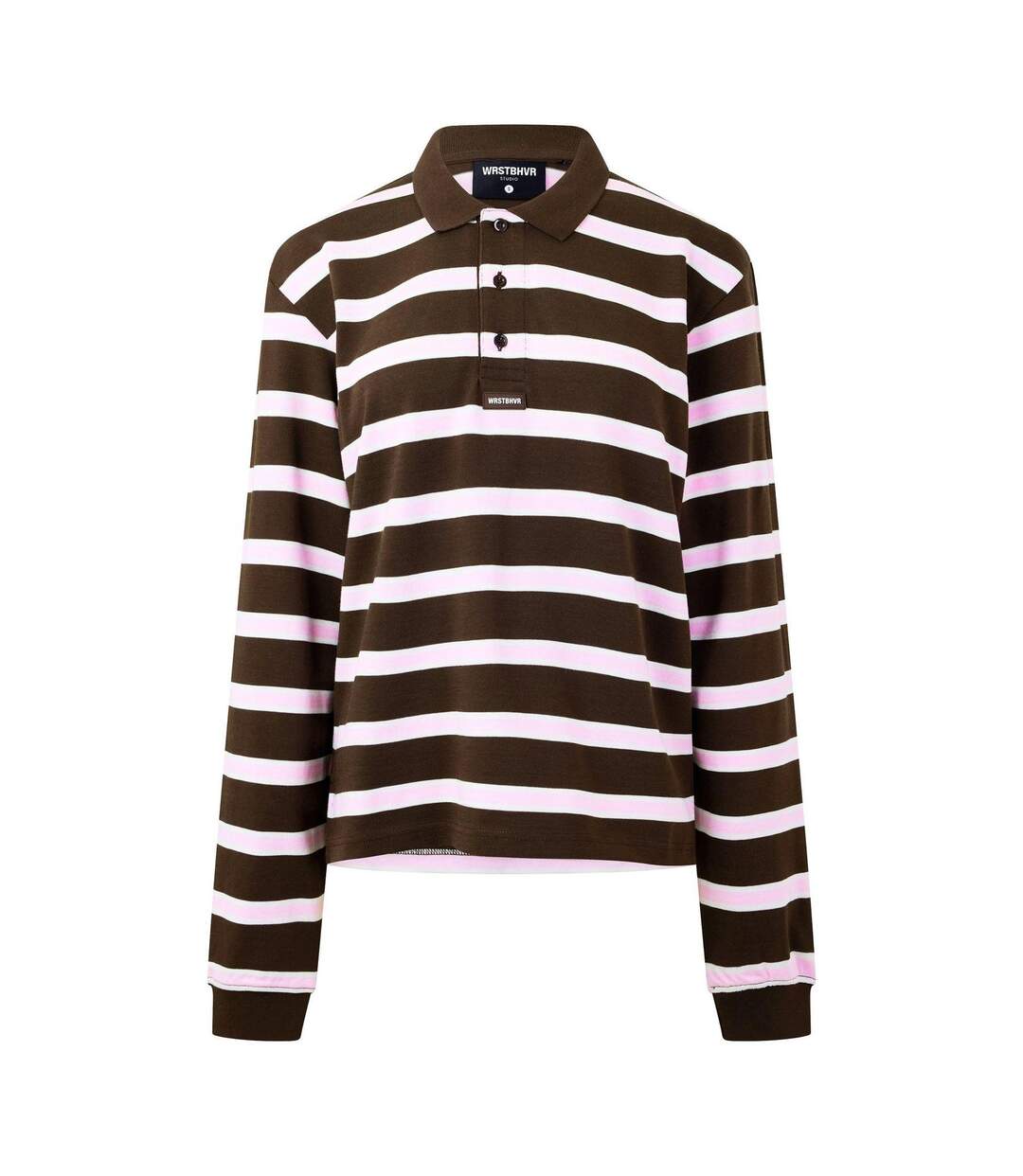 Polo Manches Longues Motif/style À Rayures Femme Marron WRSTBHVR-2