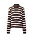 Polo Manches Longues Motif/style À Rayures Femme Marron WRSTBHVR-2