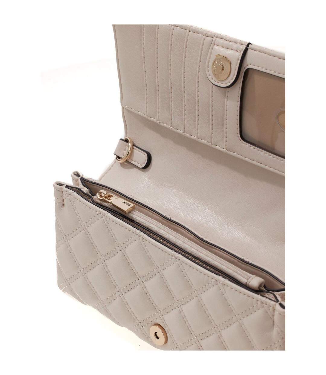 Giully Quilted Clutch Bag One Size Bone Guess-4