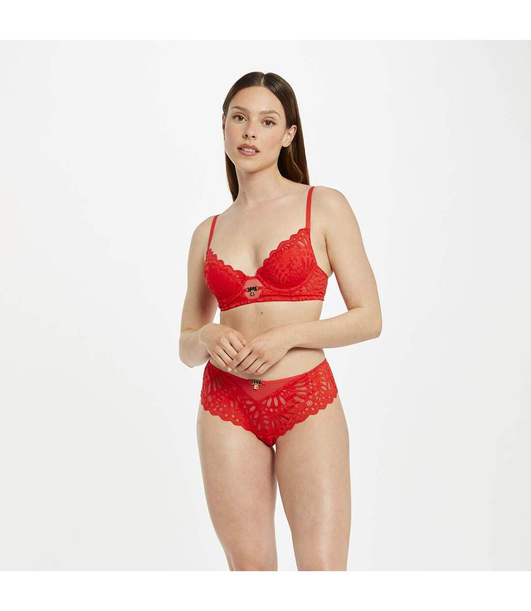 Soutien-gorge ampliforme coque moulée rouge Amélie