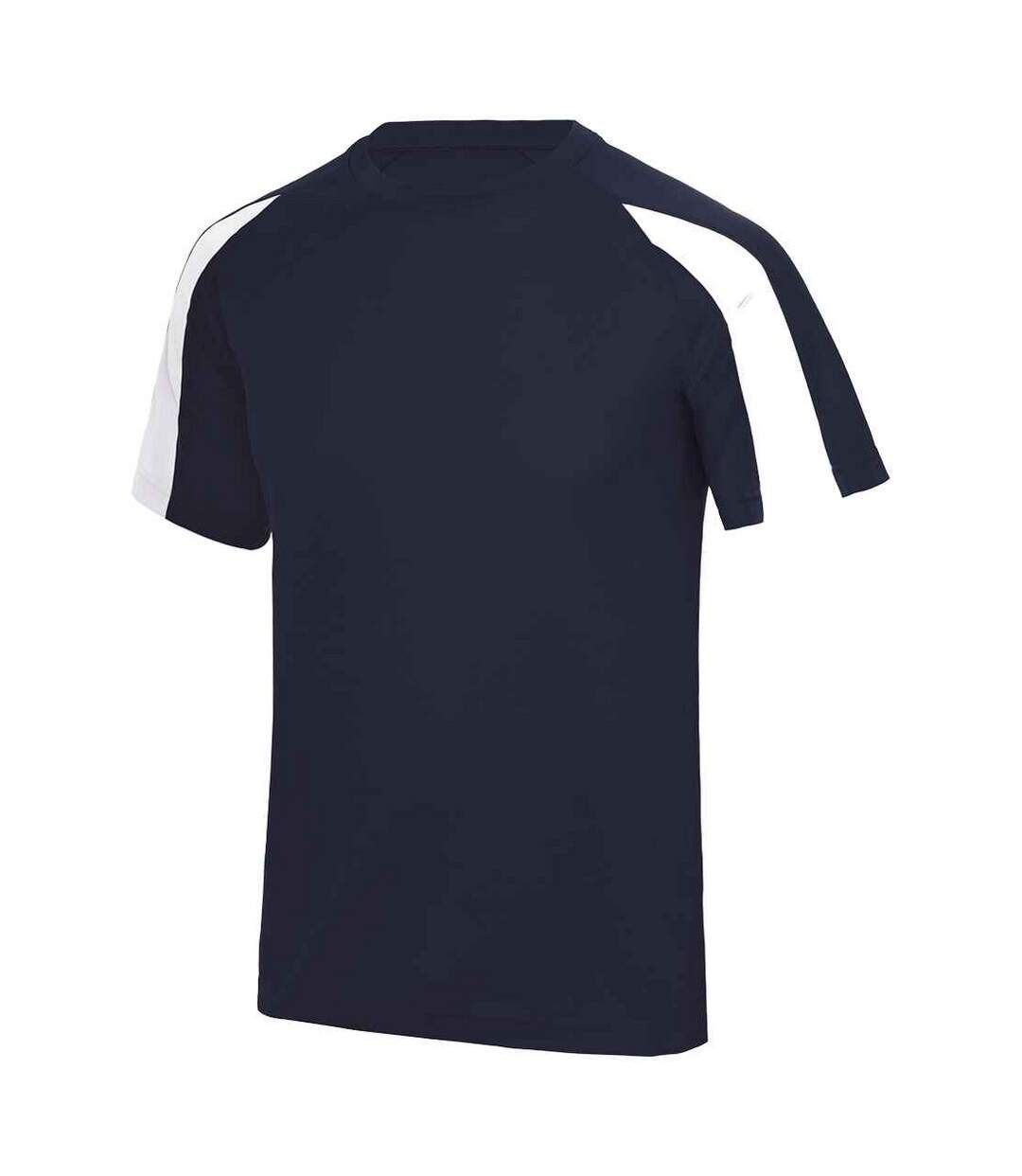T-shirt Adulte Bleu Marine Français Blanc AWDis Cool-1