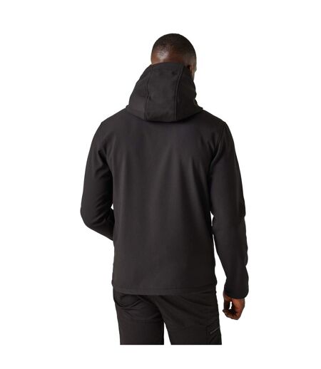 Mens 2 Layer Soft Shell Jacket Black Lime Green Regatta Professional