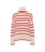 Pull beige/rouge femme vero moda saba - l-1