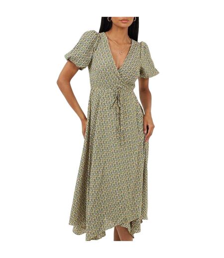 Robe Mi-longue Motif/style Floral Femme Jaune Brave Soul
