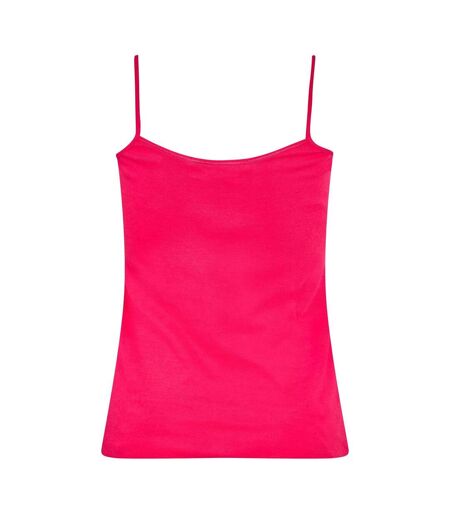 Womens/ladies Ribbed V Neck Vest Top Pink Puma