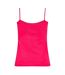 Womens/ladies Ribbed V Neck Vest Top Pink Puma-2