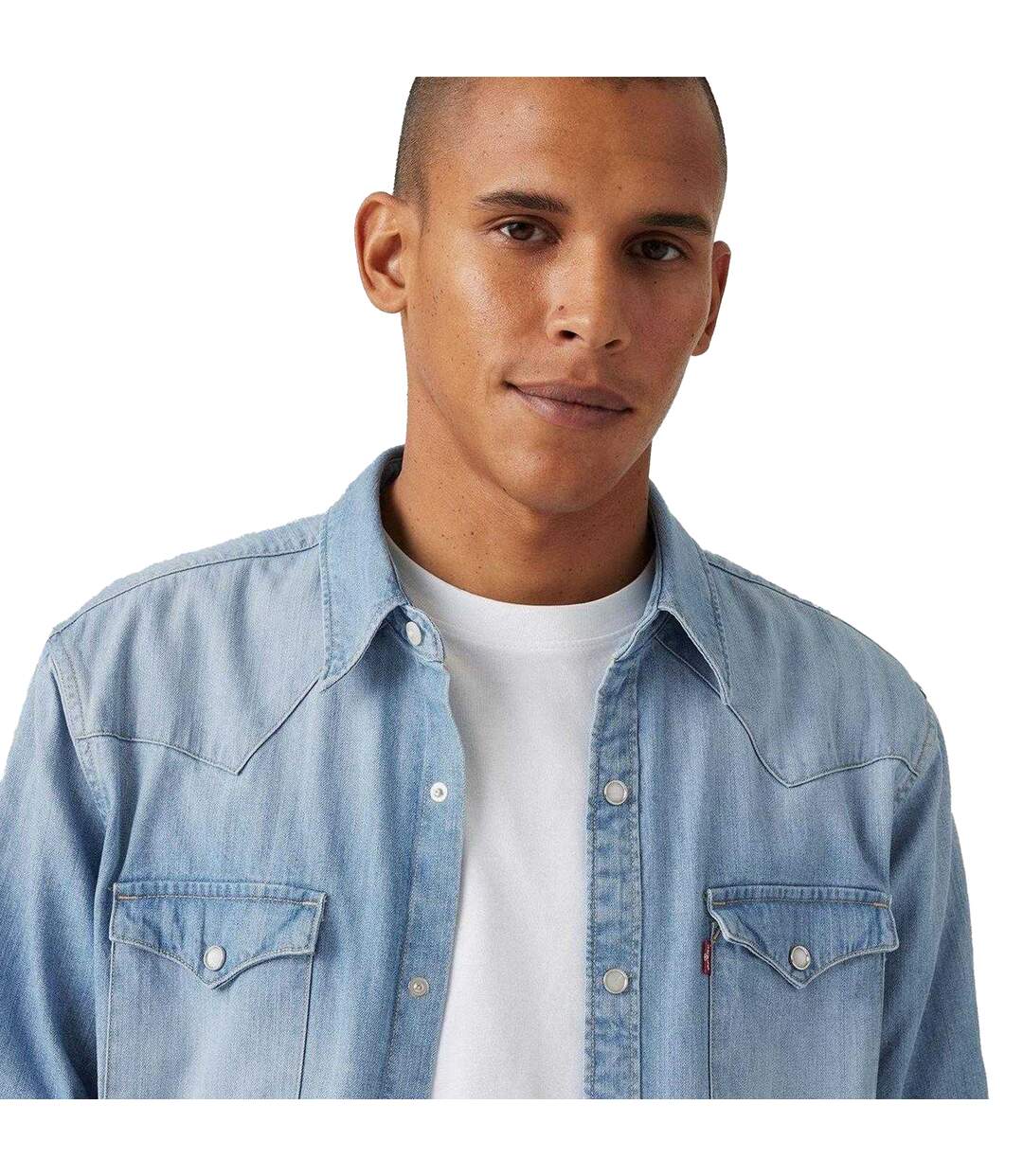 Mens Western Standard Esta Shirt Light Blue Levis-4
