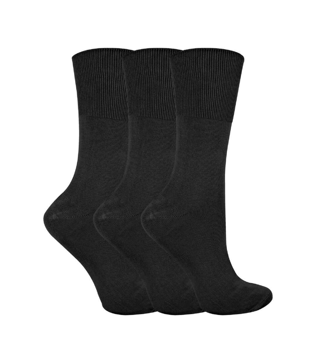 3 Pack Ladies Anti Odour Loose Wide Bamboo Socks with Non Elastic Top-1