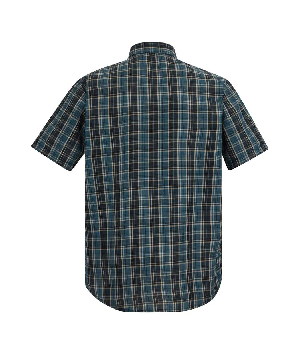 Chemise Manches Courtes Motif/style À Carreaux Mindano Homme Bleu Nuit À Carreaux Regatta-3