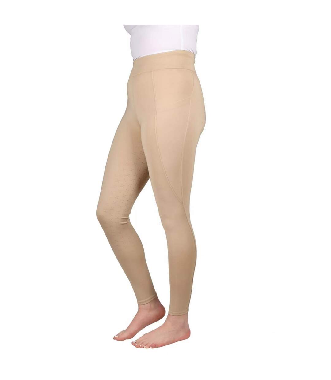 Collant d'équitation melton femme beige HyPERFORMANCE-1