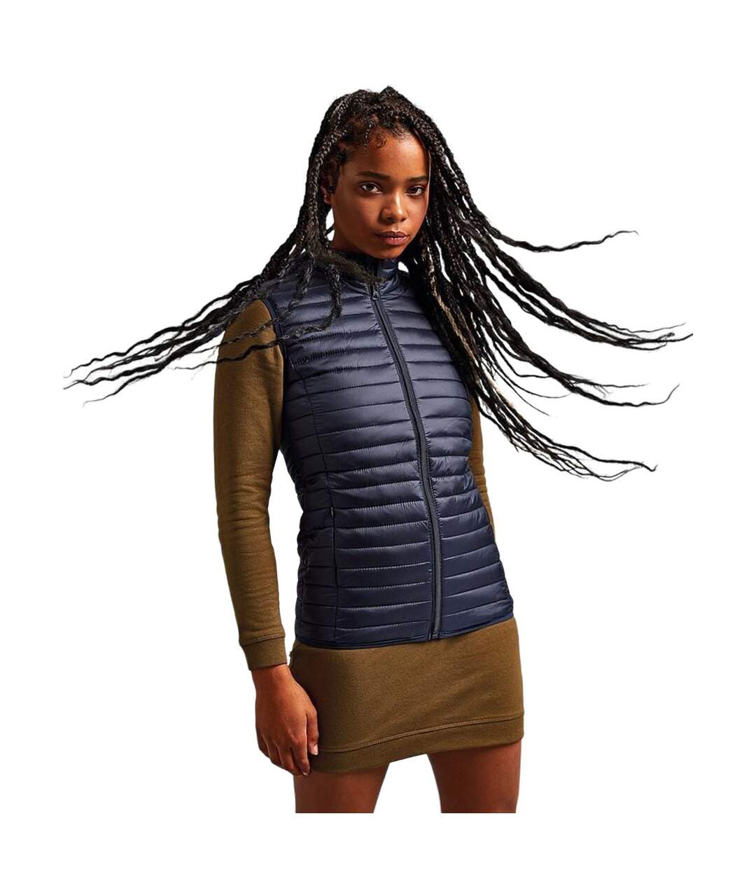 Tribe fineline gilet sans manches matelassé femme bleu marine 2786