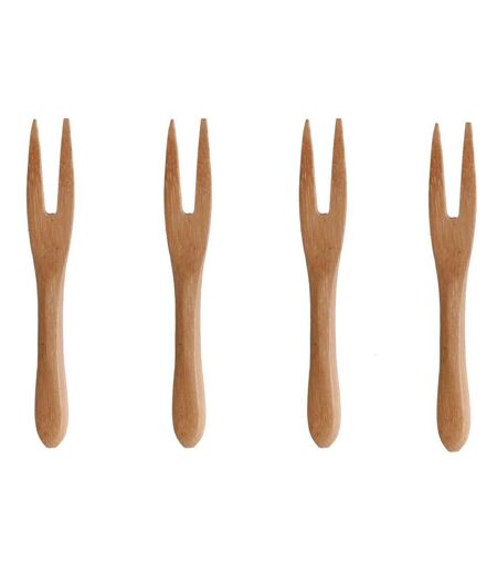 Lot de 4 Fourchettes 2 Dents Eco 9cm Naturel