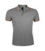 Polo Manches Courtes Pasadena Homme Gris Chiné Orange SOLS-1