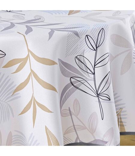 Nappe Ronde Imprimé Miraline 180cm Blanc