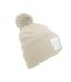 Bonnet Motif/style Pompon Blanc Cassé Beechfield-1