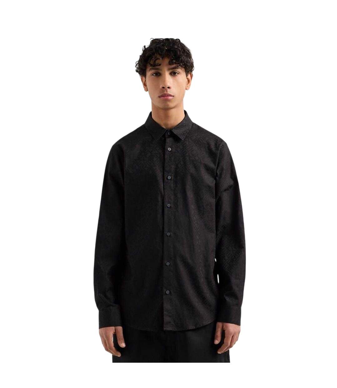 Mens Regular Long-sleeved Shirt Black Armani Exchange-4