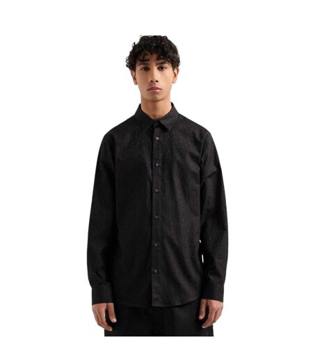 Mens Regular Long-sleeved Shirt Black Armani Exchange