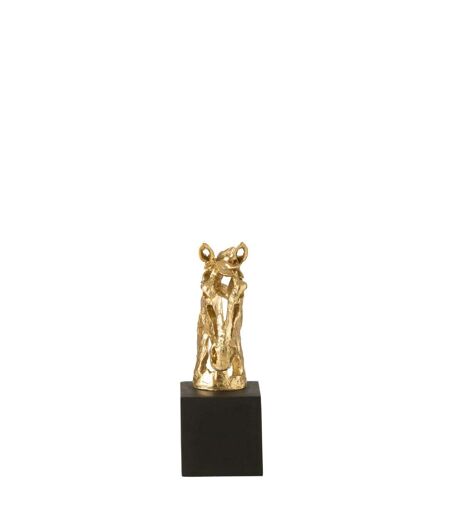 Tête de Cheval Ajourée sur Socle Hollywood 26cm Doré