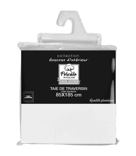 Taie de Traversin Percaline 85x185cm Blanc