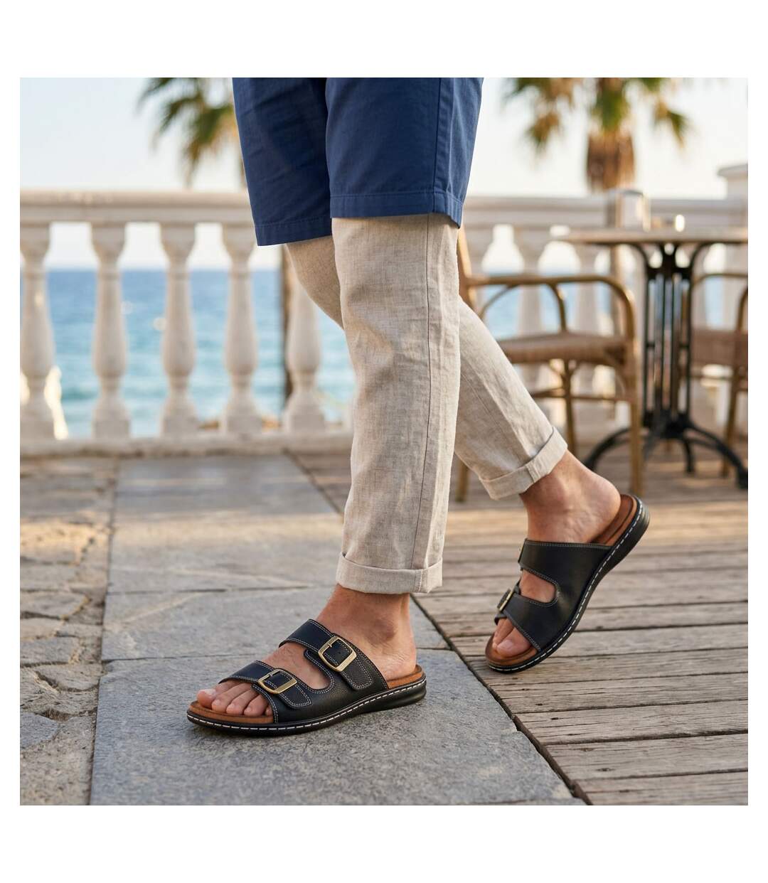 OZABI Sandales homme boucles réglables confort été-2