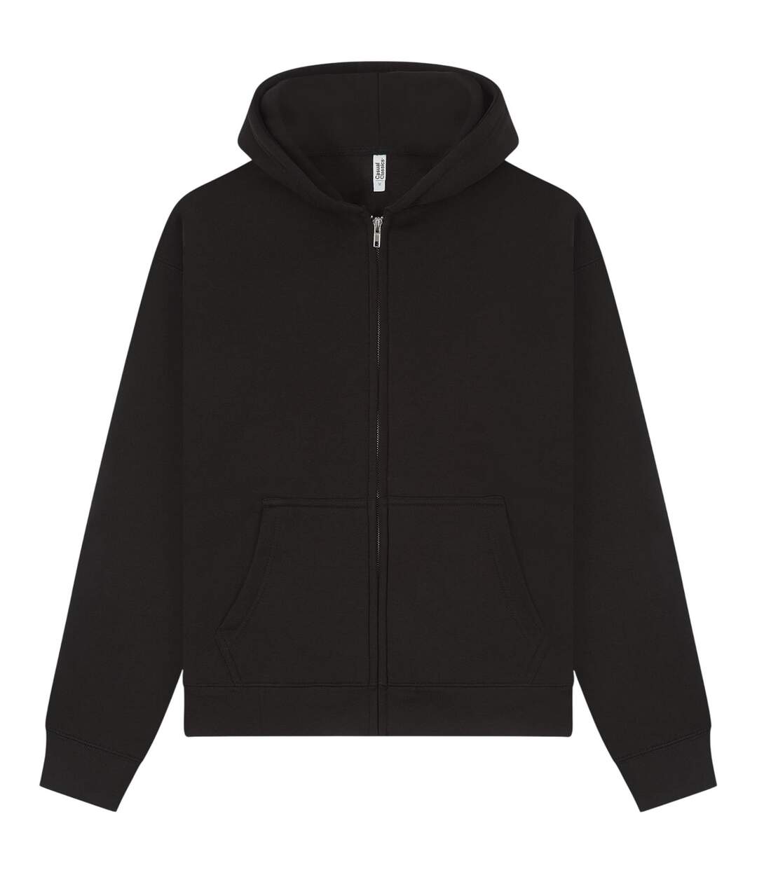 Unisex adult premium boxy oversized full zip hoodie black Casual Classics-1
