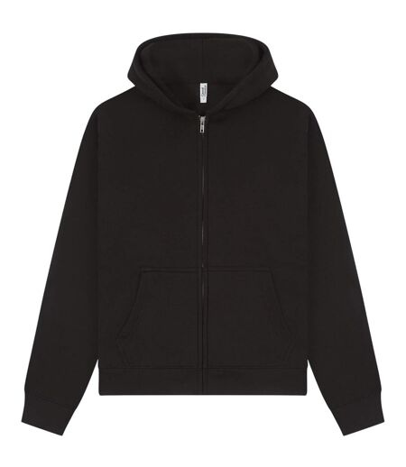 Unisex adult premium boxy oversized full zip hoodie black Casual Classics
