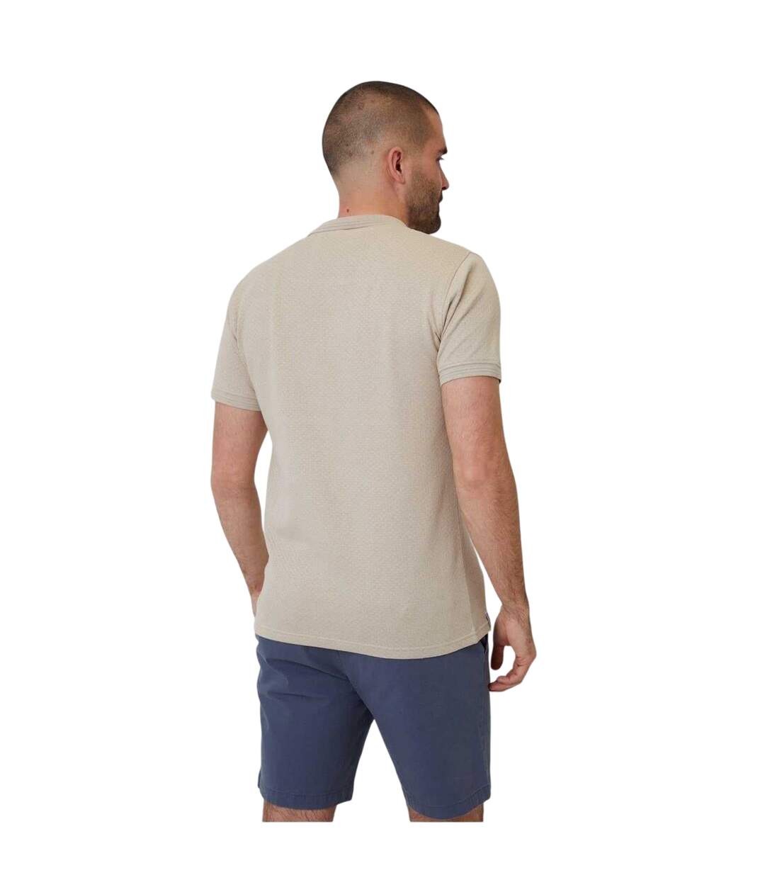 Mens Rocco Short-sleeved Polo Shirt Stone Threadbare-3