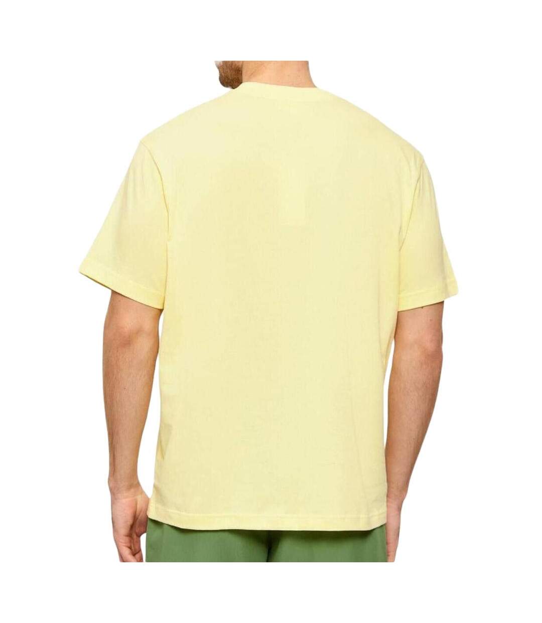 T-Shirt jaune homme lacoste essentiel-2