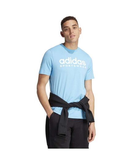 Mens Logo Single Jersey T-shirt Burst Blue Adidas