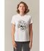 T-shirt manches courtes femme avec motif crâne et fleurs WONDERSKULL