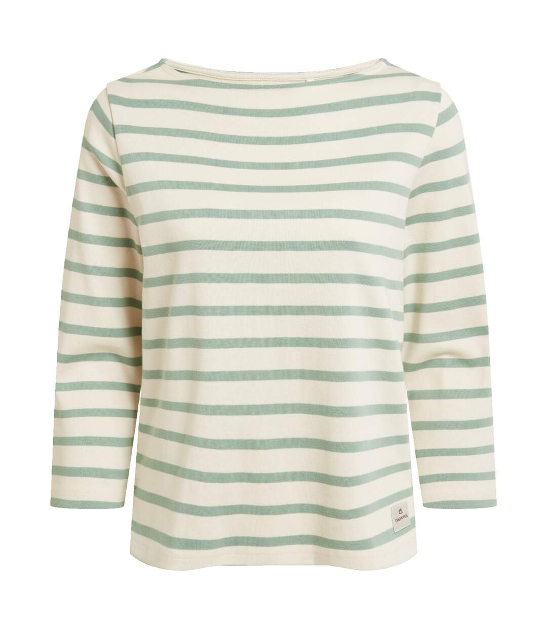 Womens/ladies Painne Stripe Long-sleeved Top Pale Pistachio Craghoppers-2