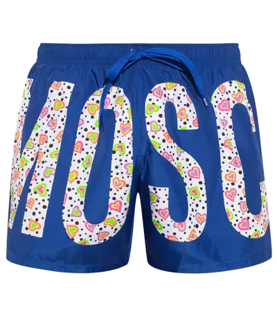 Short De Bain Motif/style Floral Homme Bleu Vif Moschino