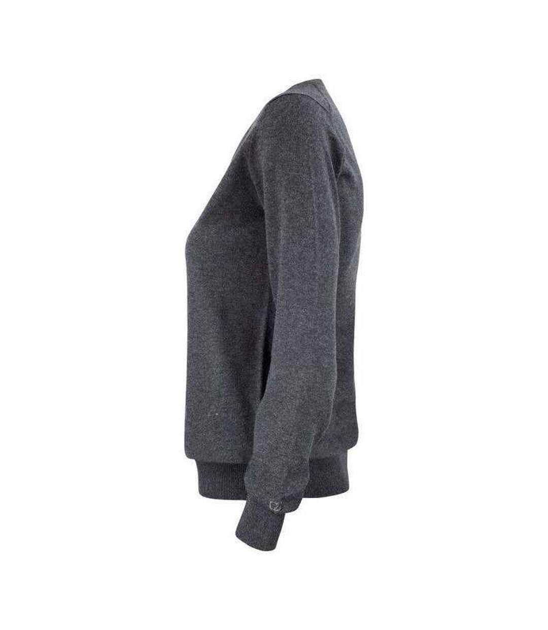 Womens/ladies Oakville Knitted Sweatshirt Anthracite Melange Cutter & Buck-3