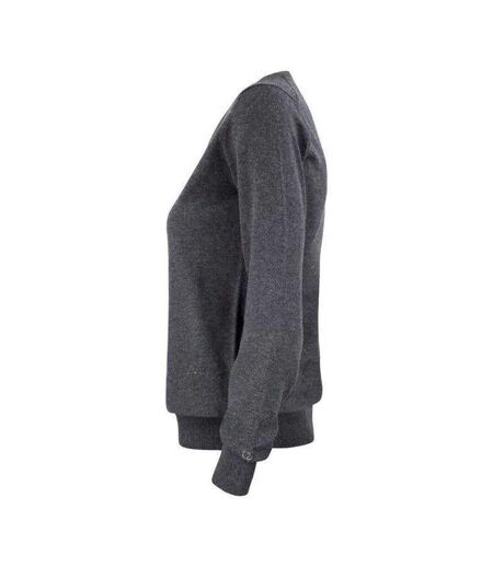 Womens/ladies Oakville Knitted Sweatshirt Anthracite Melange Cutter & Buck