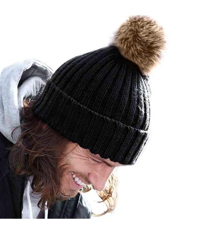 Beechfield Unisex Cuffed Design Winter Hat (Black) - UTRW5283